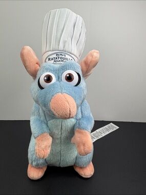 Disney Parks Talking Remy Ratatouille Plush with Chef Hat French Phrases